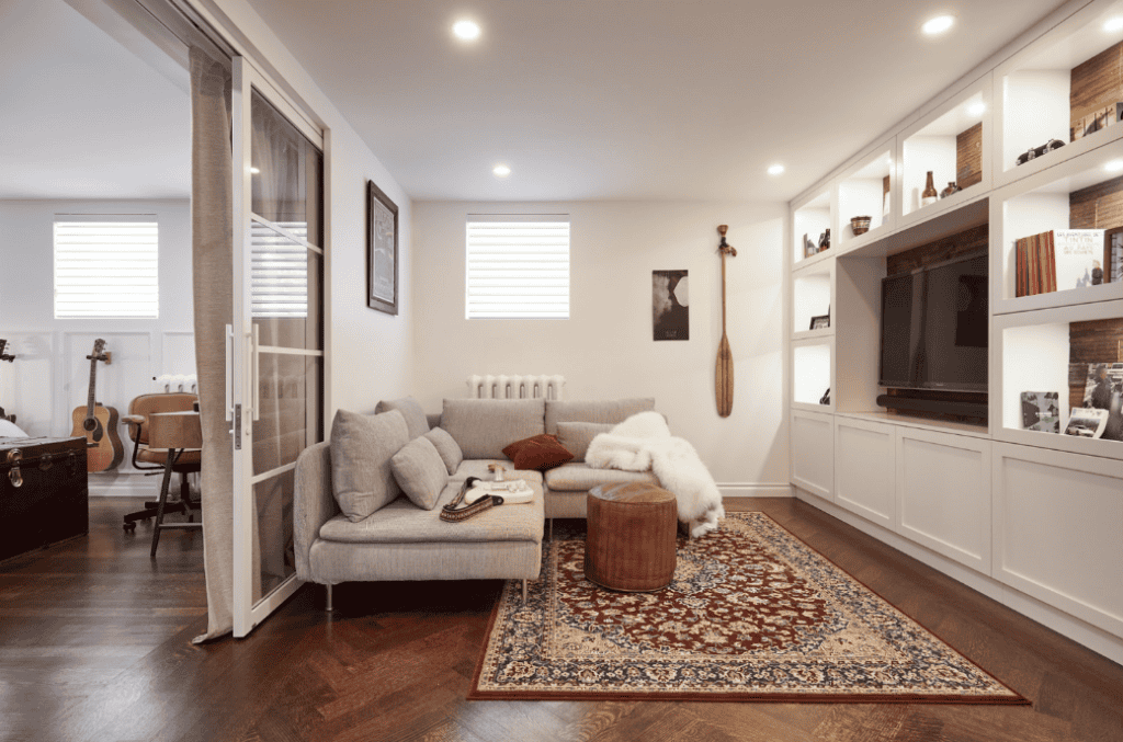 renovation sous-sol chambre et salon
