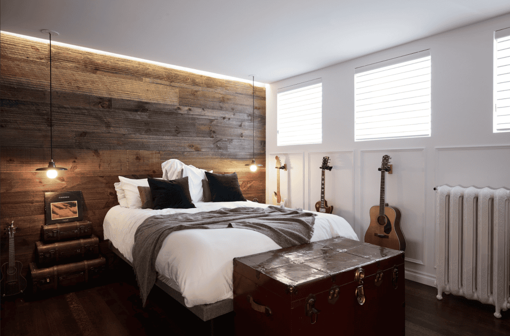 chambre ado sous-sol guitares